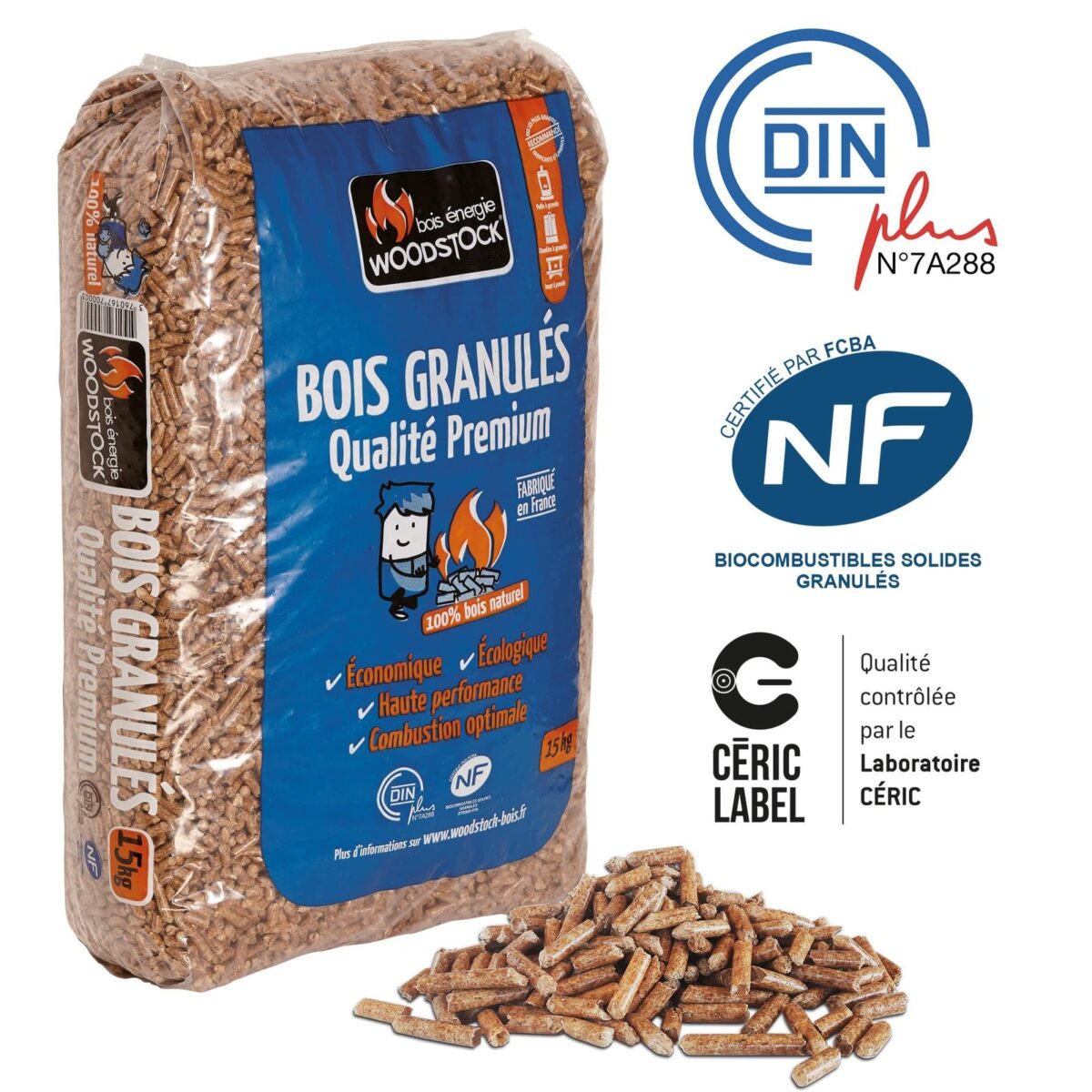 GRANULÉS DE BOIS WOODSTOCK 1 PALETTE DE 78 SACS DE 15 KG – Image 2
